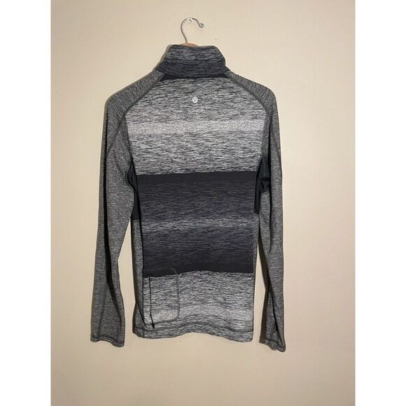 Lululemon Universal Stripe Pullover Shirt 1/2 Zip Running Black Soot Mens Small - Picture 3 of 7